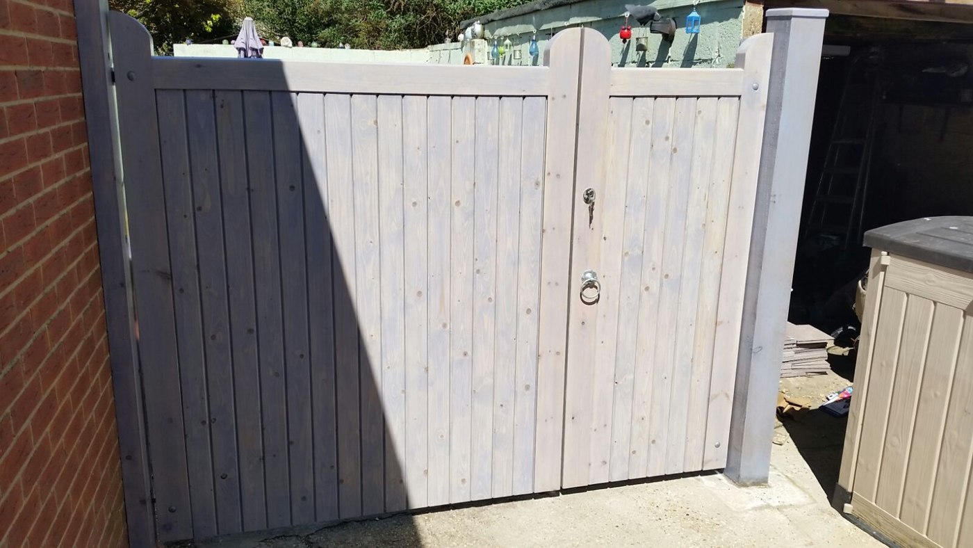 Pair of bespoke timber driveway gates